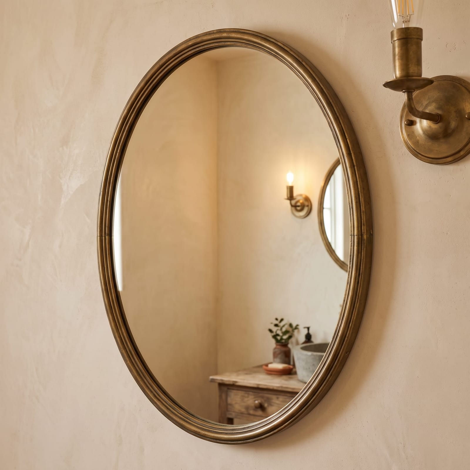 Kate and Laurel Elmora Glam Oval Fluted Wall Mirror