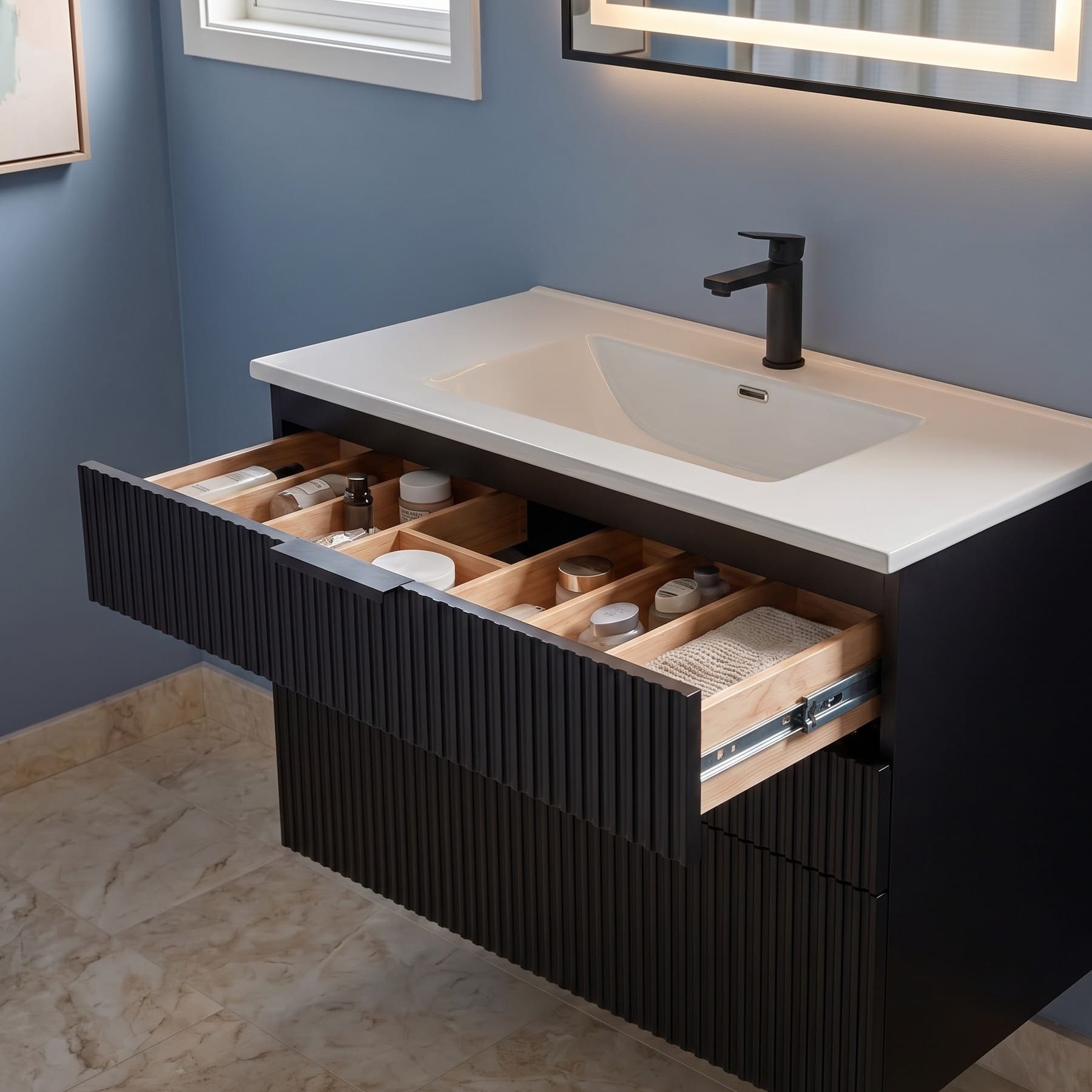 SUNTAGE 24-inch wall-mounted two-drawer vanity