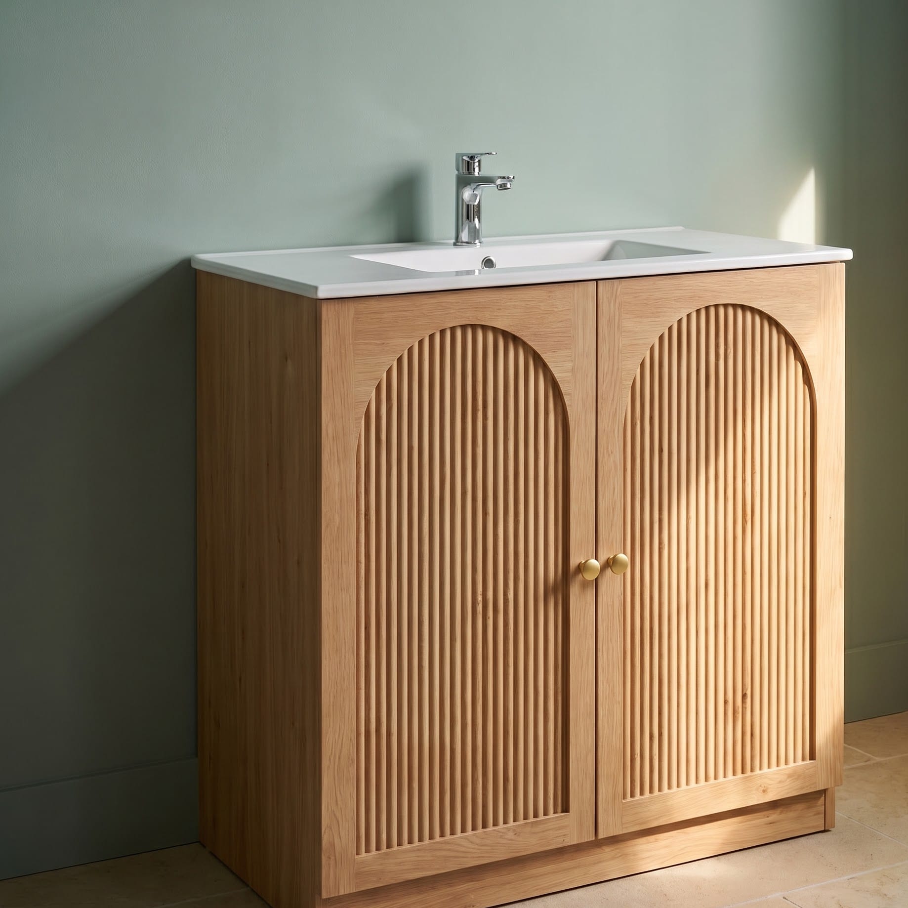 IFBUY 30-Inch Arched Fluted Vanity