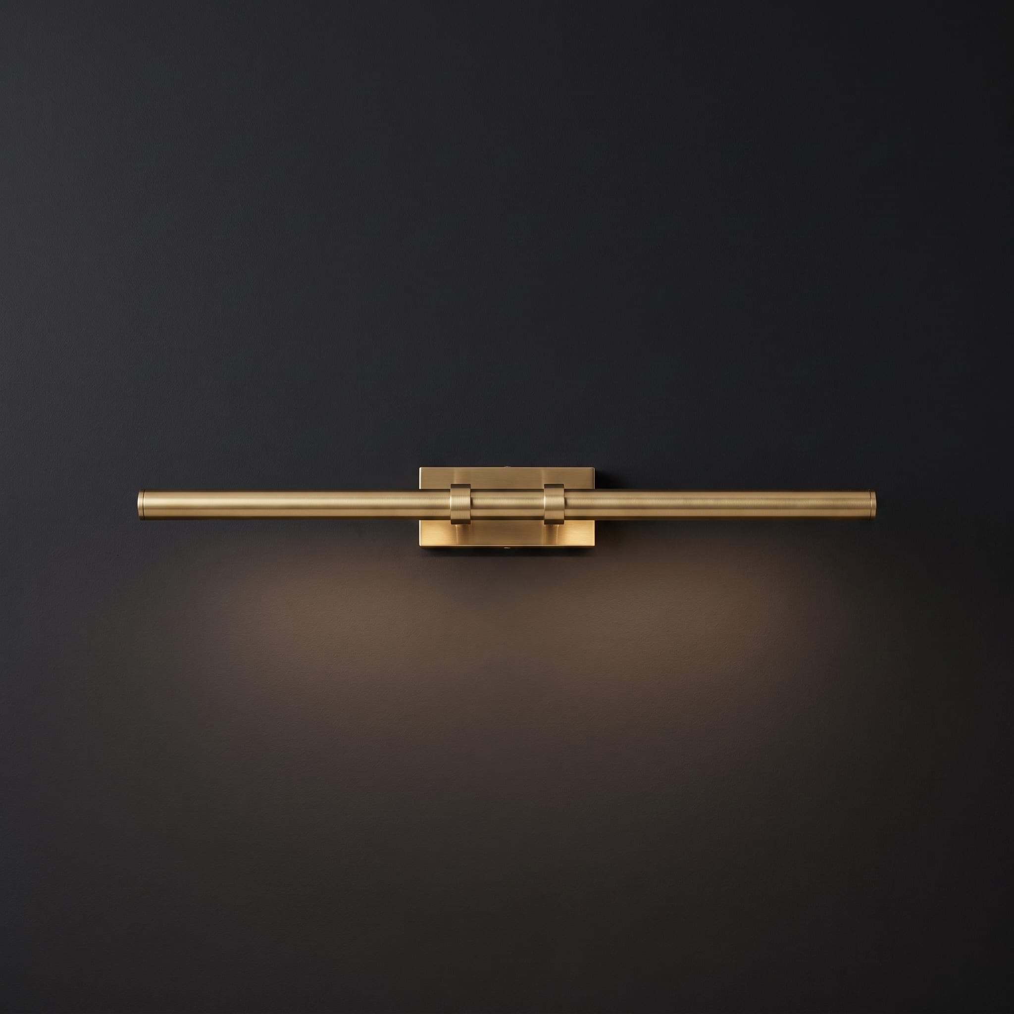 Hard-wired Knurled Picture Light, 24in Brass Picture Light