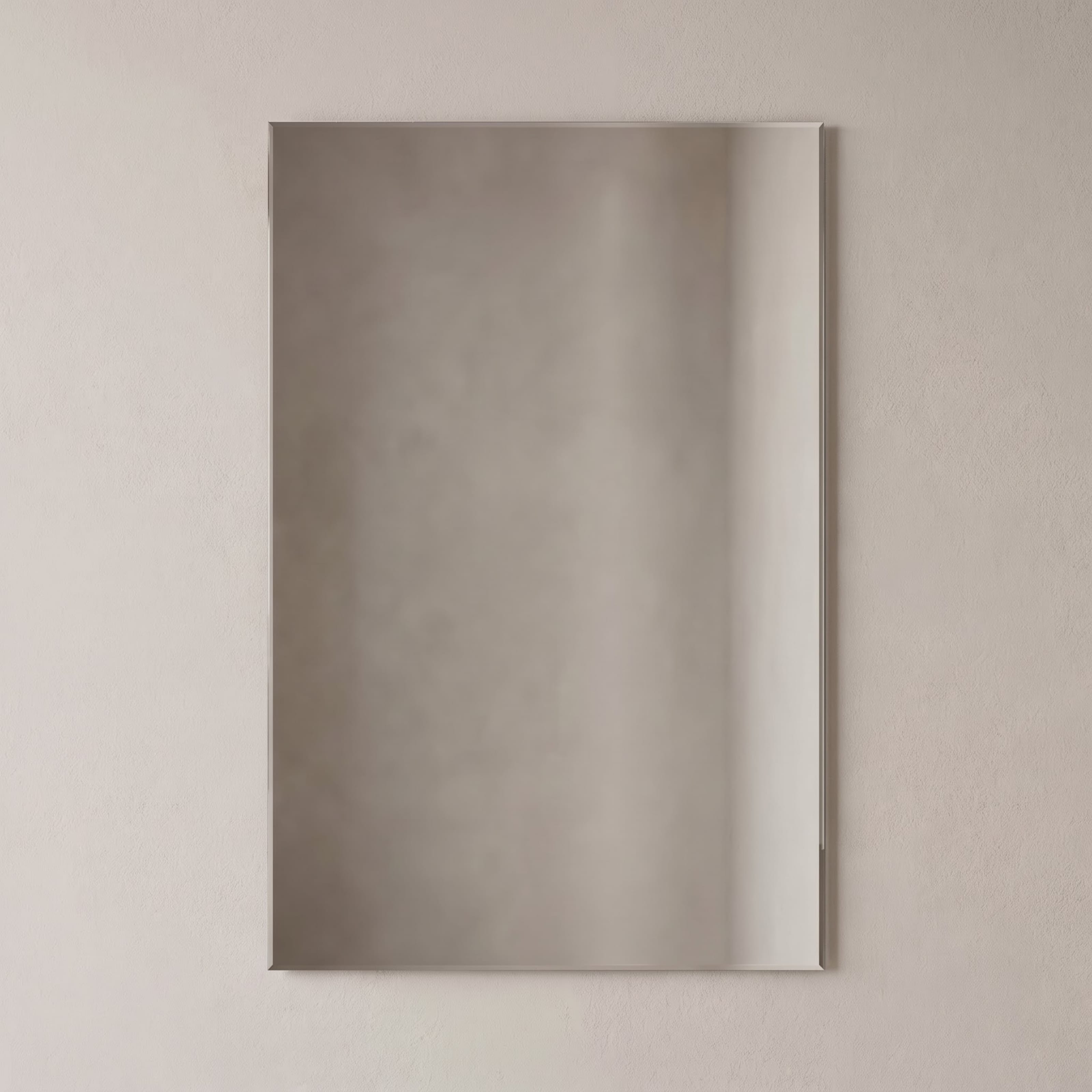 Ruomeng 24 x 16 Inch Frameless Beveled Rectangle Wall Mirror
