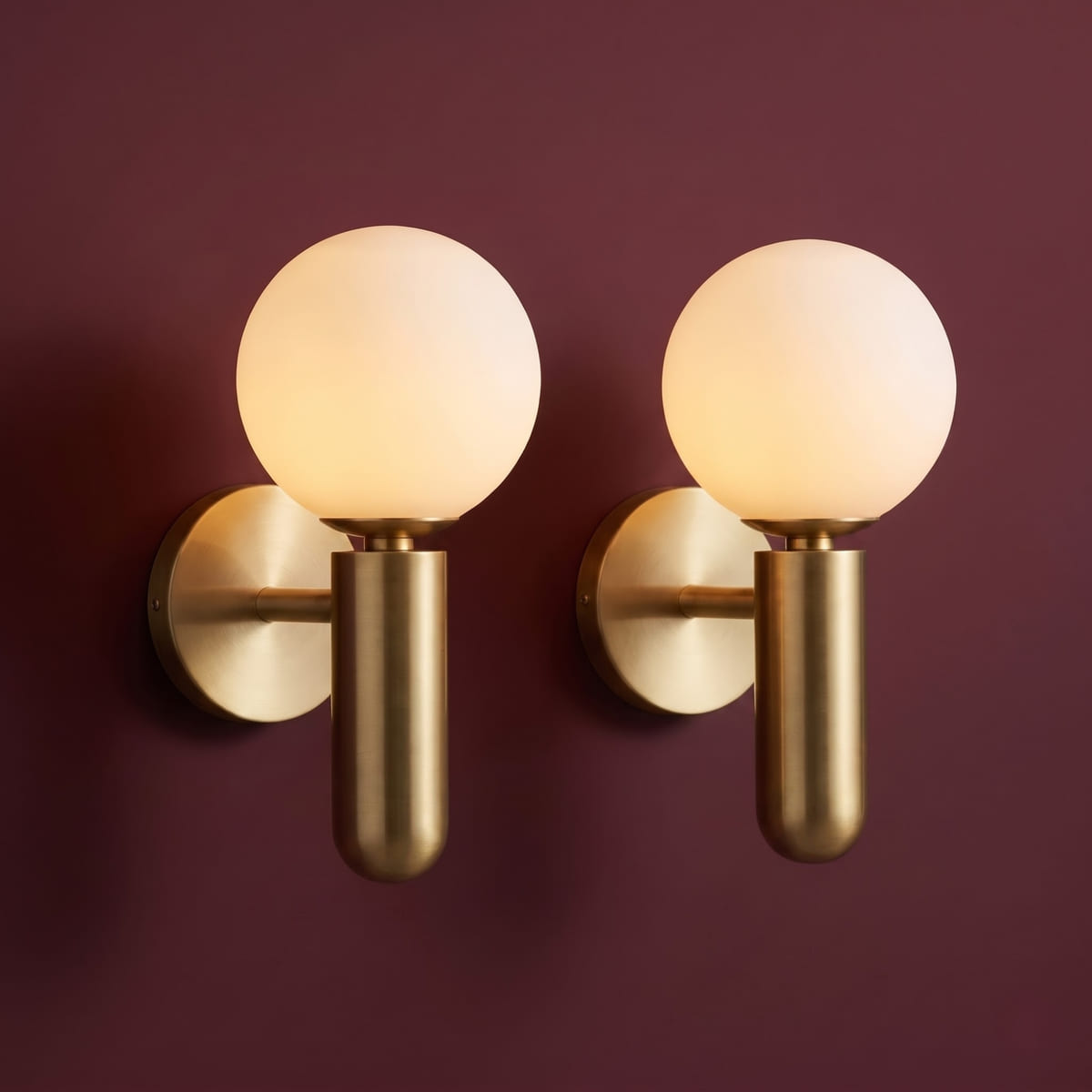 DIRYZON Gold Globe Wall Sconces Set of 2