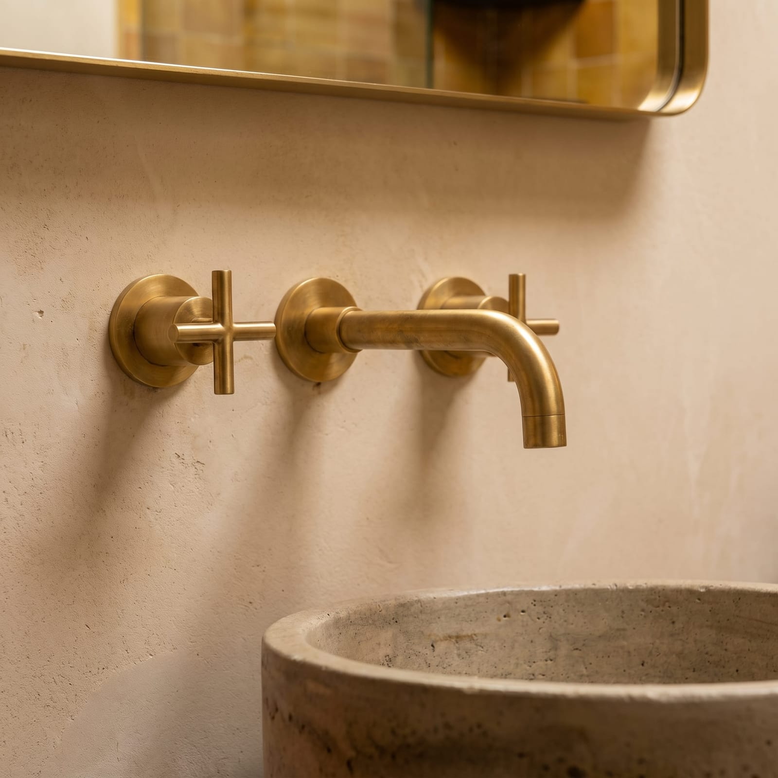 PROOX 2-Handle Wall Mount Bathroom Faucet in Brushed Gold (PR-B1905-BG)