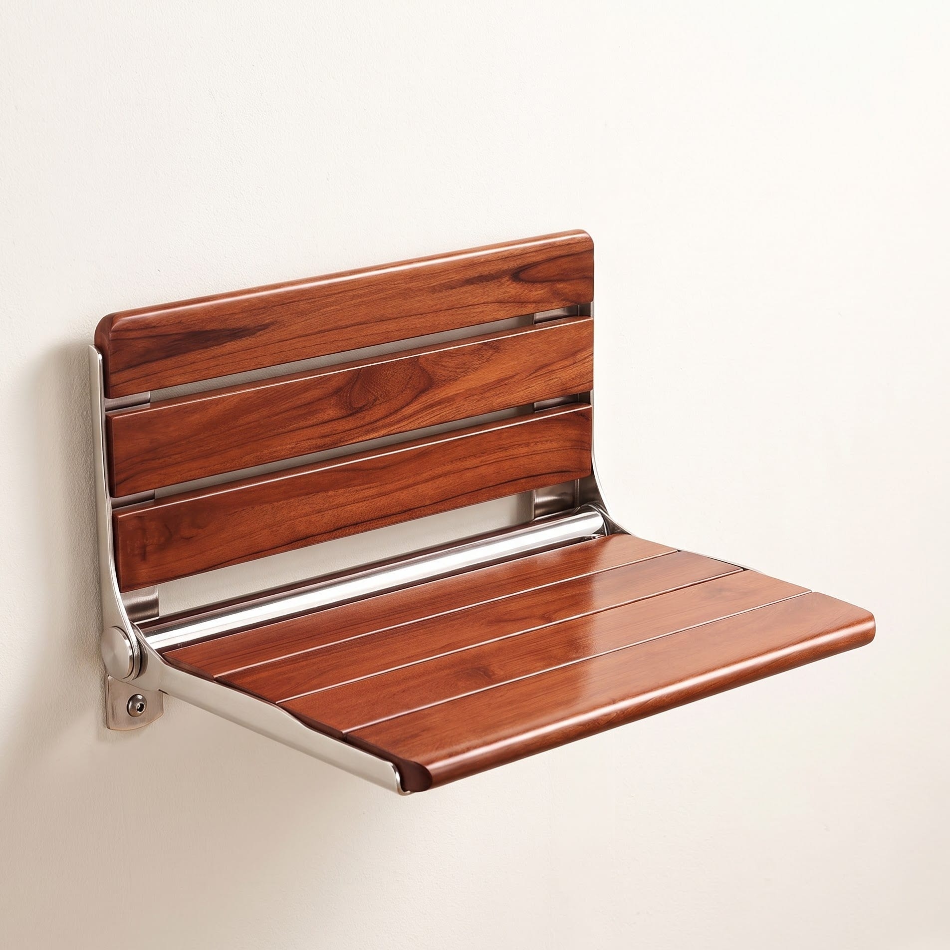 Durtschi Wall-Mounted Folding Teak Shower Seat