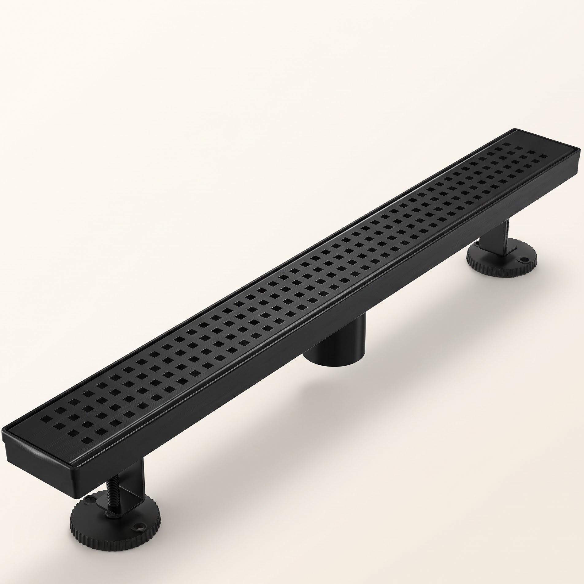 HTOH 24-Inch Matte Black Linear Shower Drain