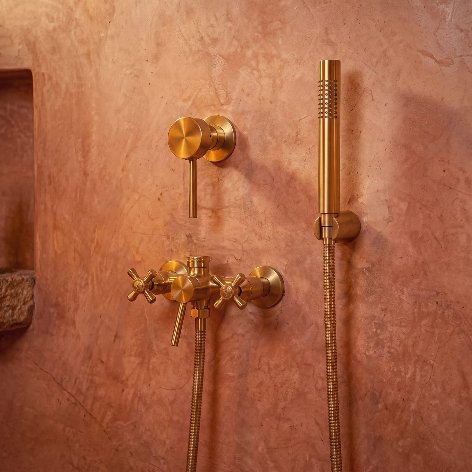 gotonovo Exposed Shower Faucet Set (Polish Gold)