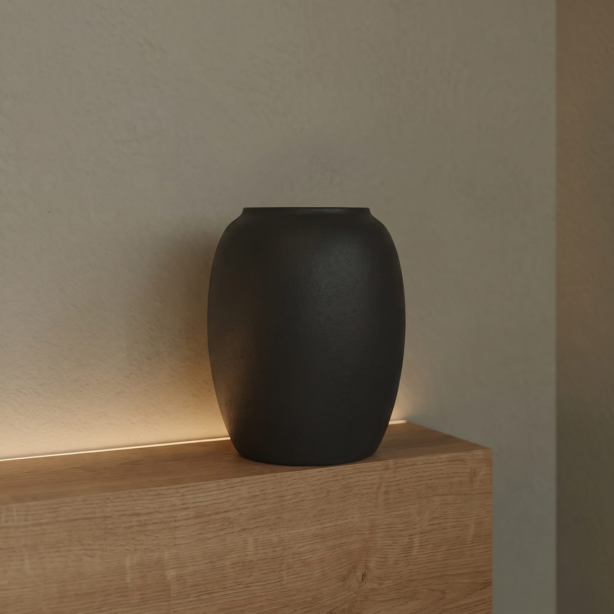 Crate & Barrel Ophelia Matte Black Round Vase (12")
