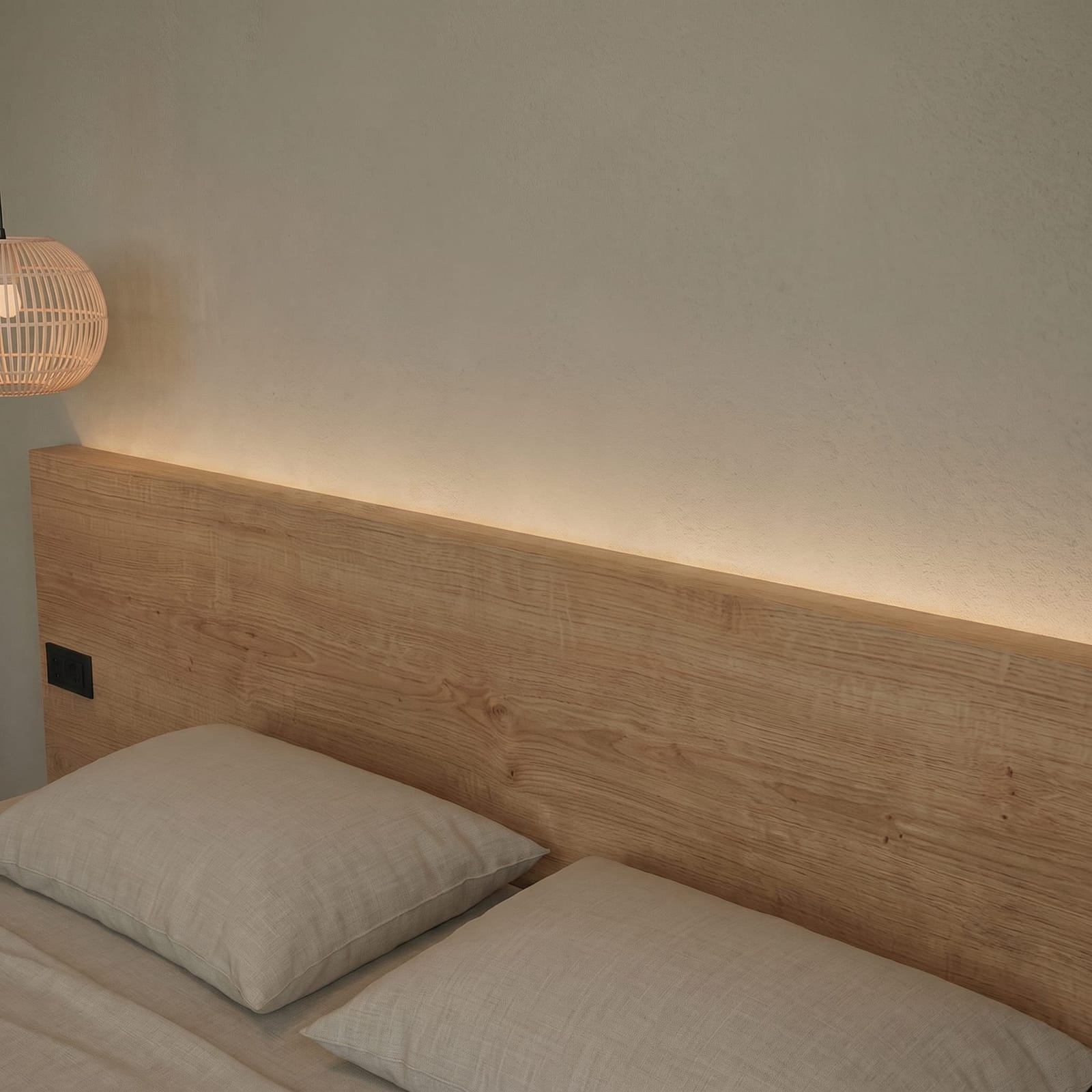 West Elm Wood Wall Mounted Headboard (Ash/Oak veneer)