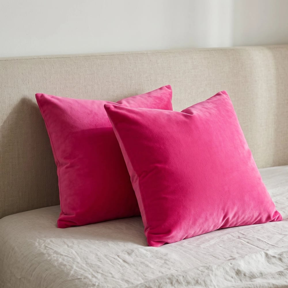 RainRoad Hot-Pink Velvet Pillow Covers (Pair)