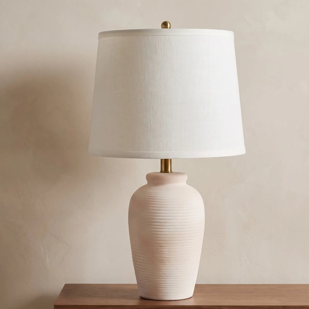 Ribbed Ceramic Bedside Lamp
