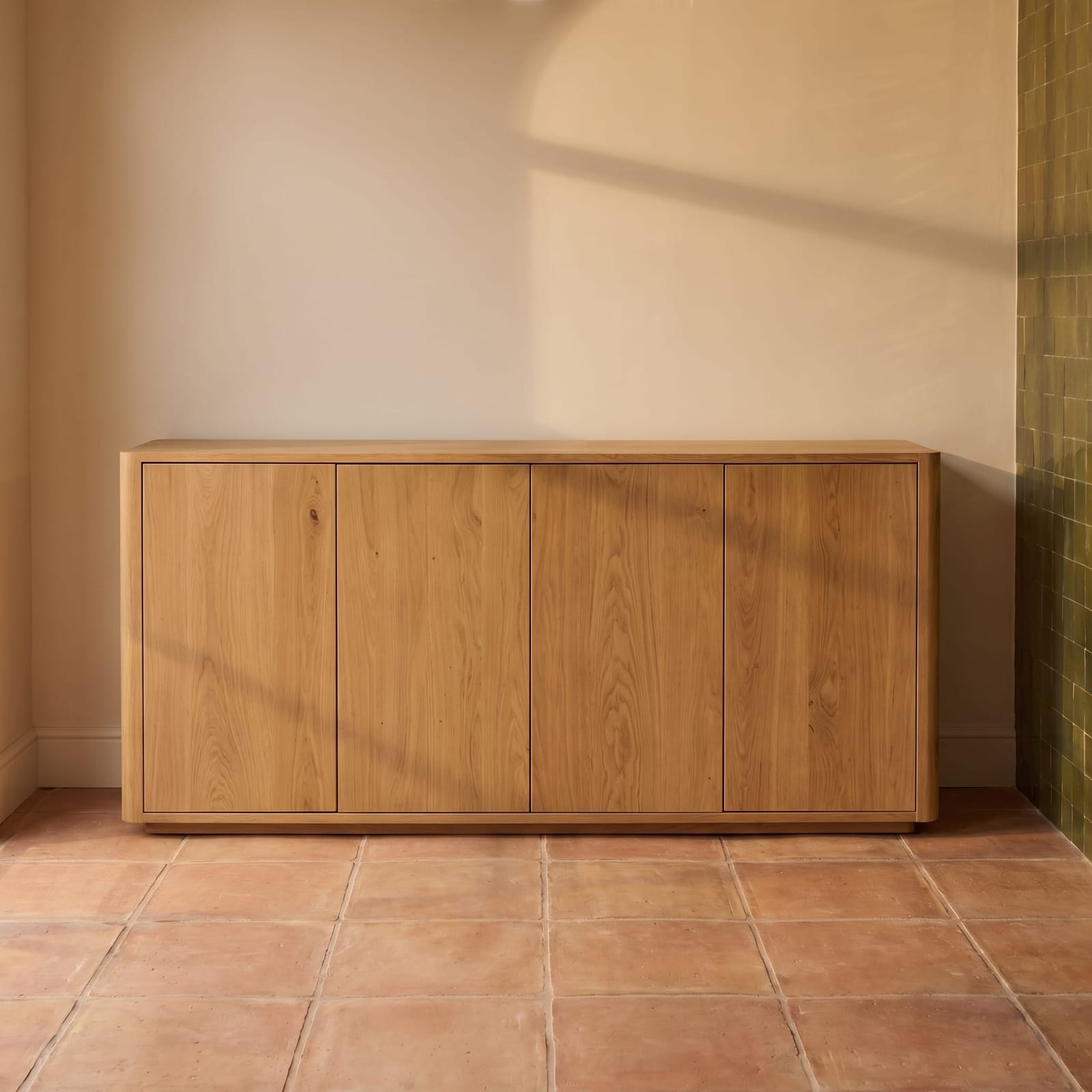Terra 72" Natural White Oak Solid Wood Credenza