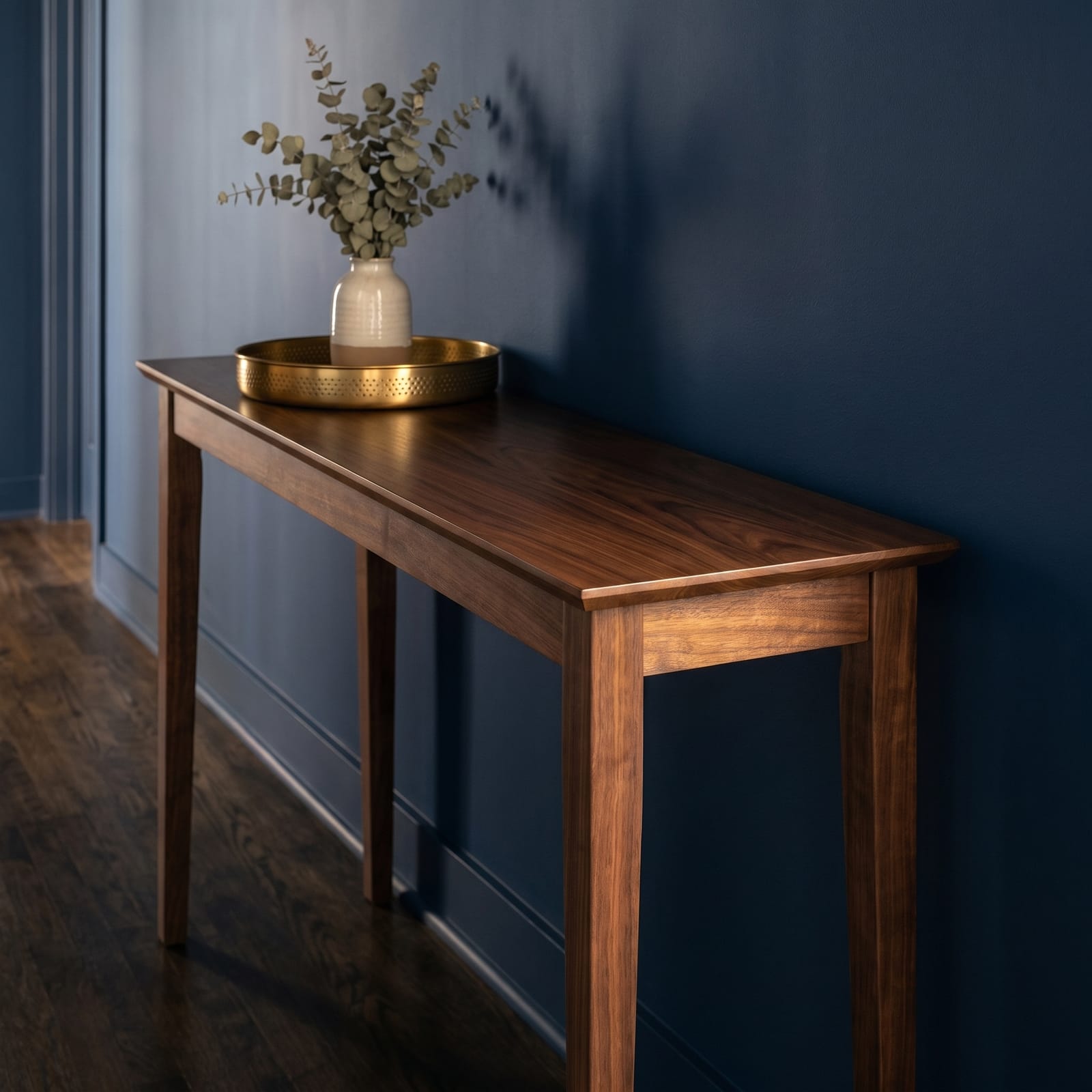 FUNEWBO Mid-Century Modern Walnut Console Table (43")
