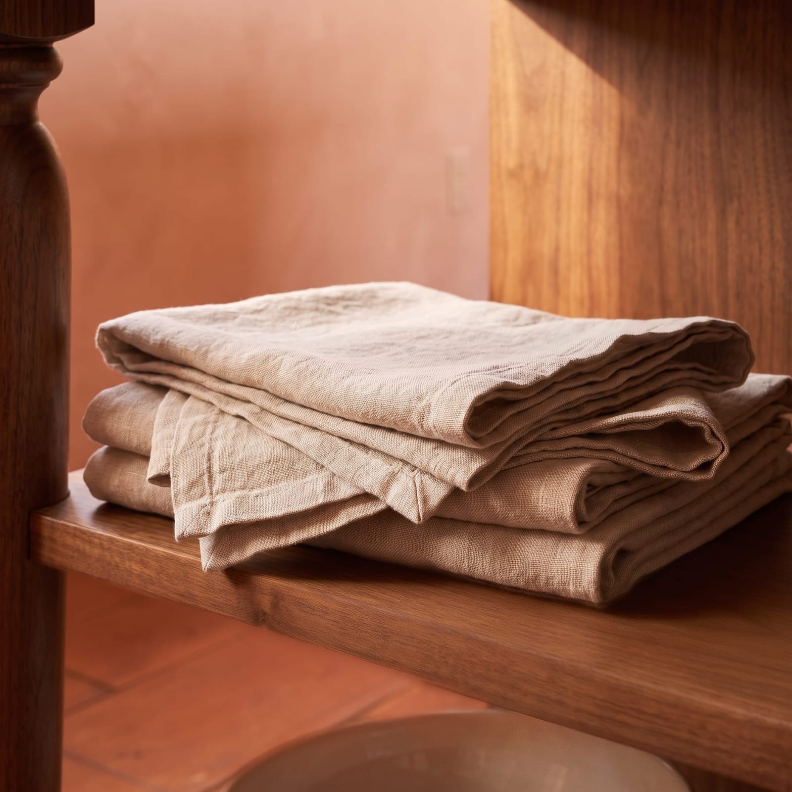 Williams Sonoma Linen Double Hemstitch Towels (Set of 2, Flax)