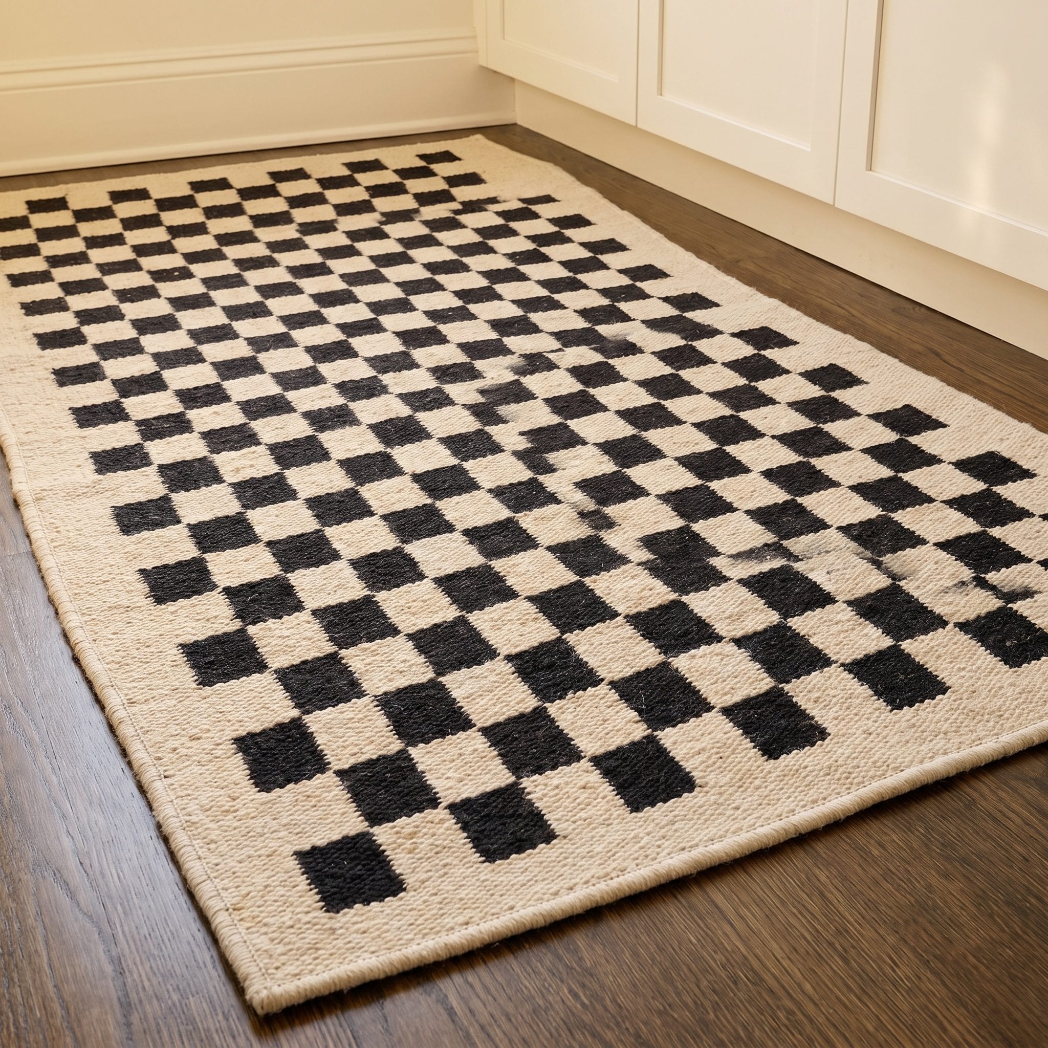 Ruggable Jaque Checkered Black Flatwoven Rug