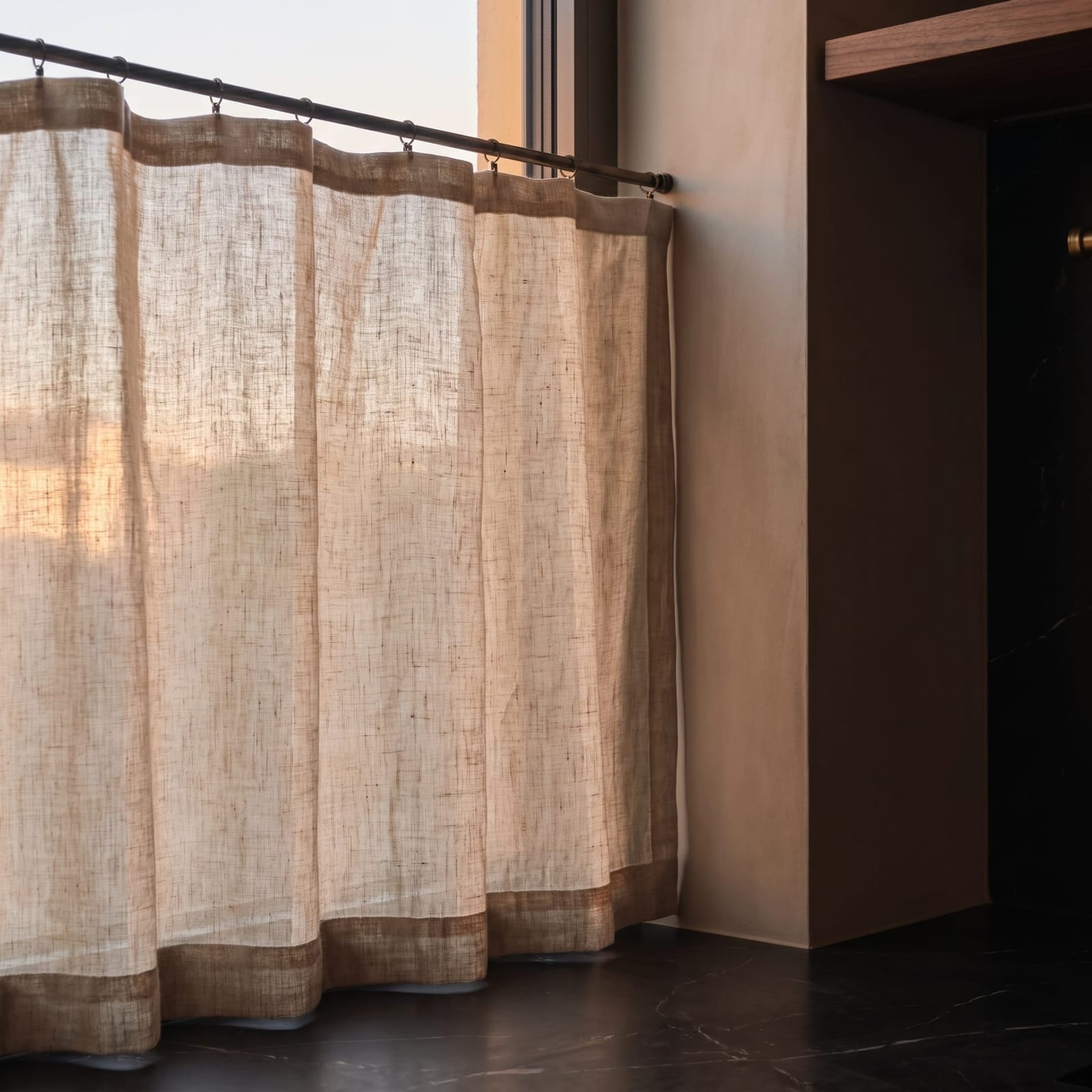 Gracie Oaks Browerville Linen Blended Cafe Curtain (Set of 2)