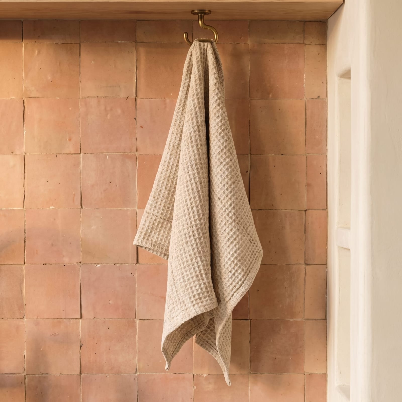 Split P Tan Waffle Weave Towel
